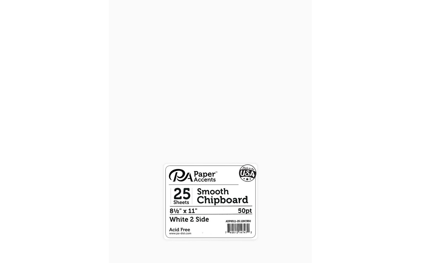 Chipboard 8.5x11 1X Heavy 50pt 25pc Pk Wht2SidePC | Michaels