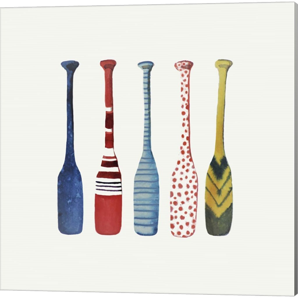 Canoe &#x26; Paddle by Sylvie Demers 14&#x22; x 14&#x22; Canvas Wall Art (Set of 2)