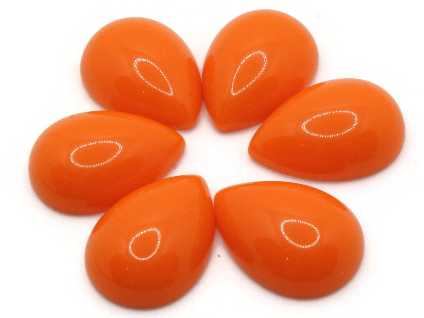 6 25mm Orange Teardrop Vintage Lucite Cabochons Flatback Crystals Michaels