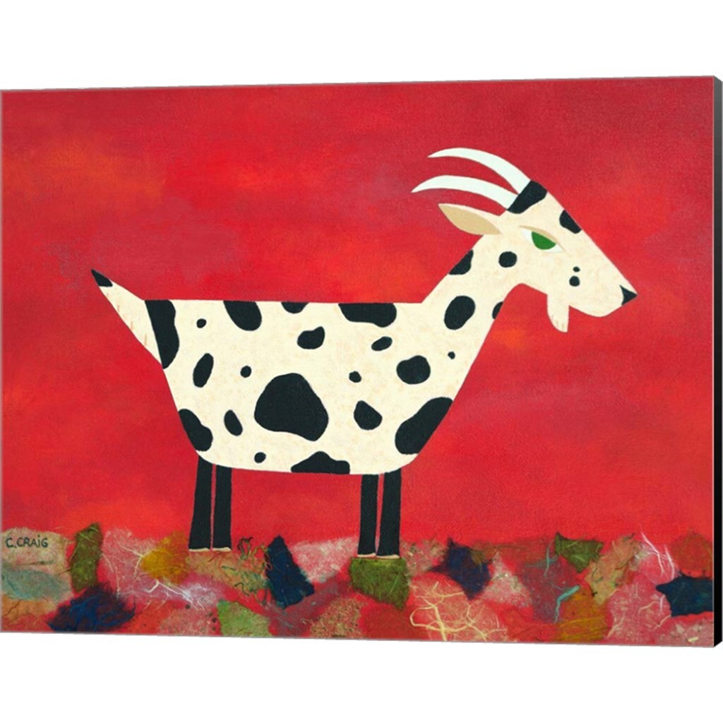 Pig Newton & Vincent Van Goat by Casey Craig 15" x 12" Canvas Wall Art (Set of 2)