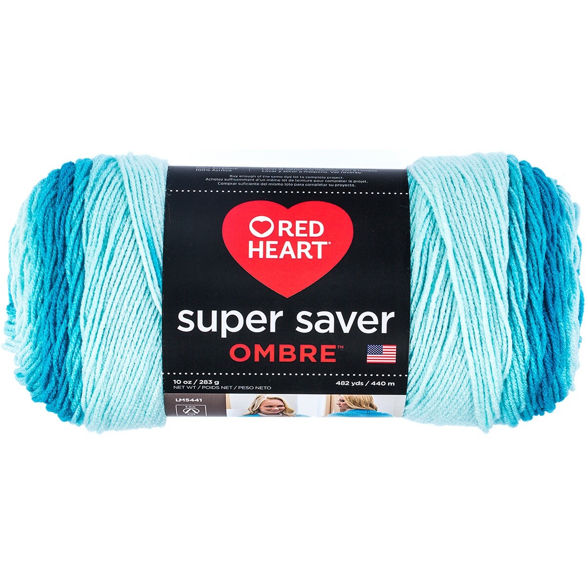 Red Heart Super Saver Jumbo Scuba Ombre Yarn - 2 Pack of 283g/10oz - Acrylic - 4 Medium (Worsted) - 482 Yards - Knitting/Crochet