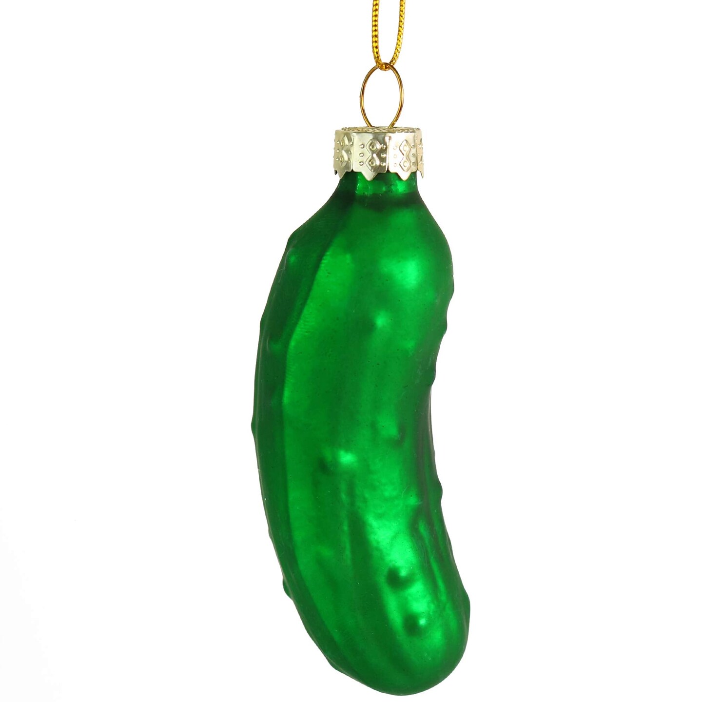 Ornativity Christmas Pickle Tree Ornament - Traditional Glass Blown Green Hanging Pickle Ornaments Pack of 4