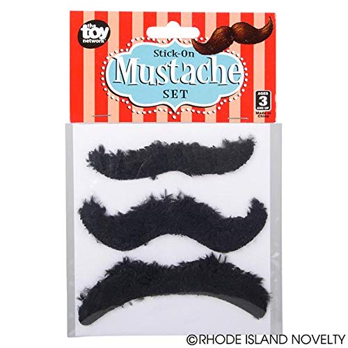 Rhode Island Novelty Adhesive Mustache 3 count