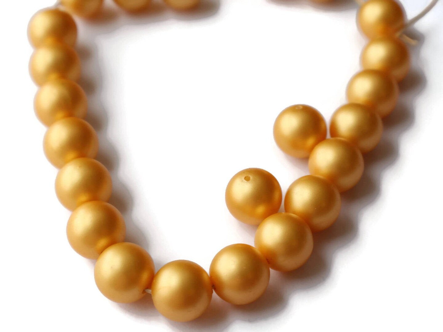 23 14mm Golden Yellow Faux Pearl Beads Vintage New Old Stock Plastic Pearls