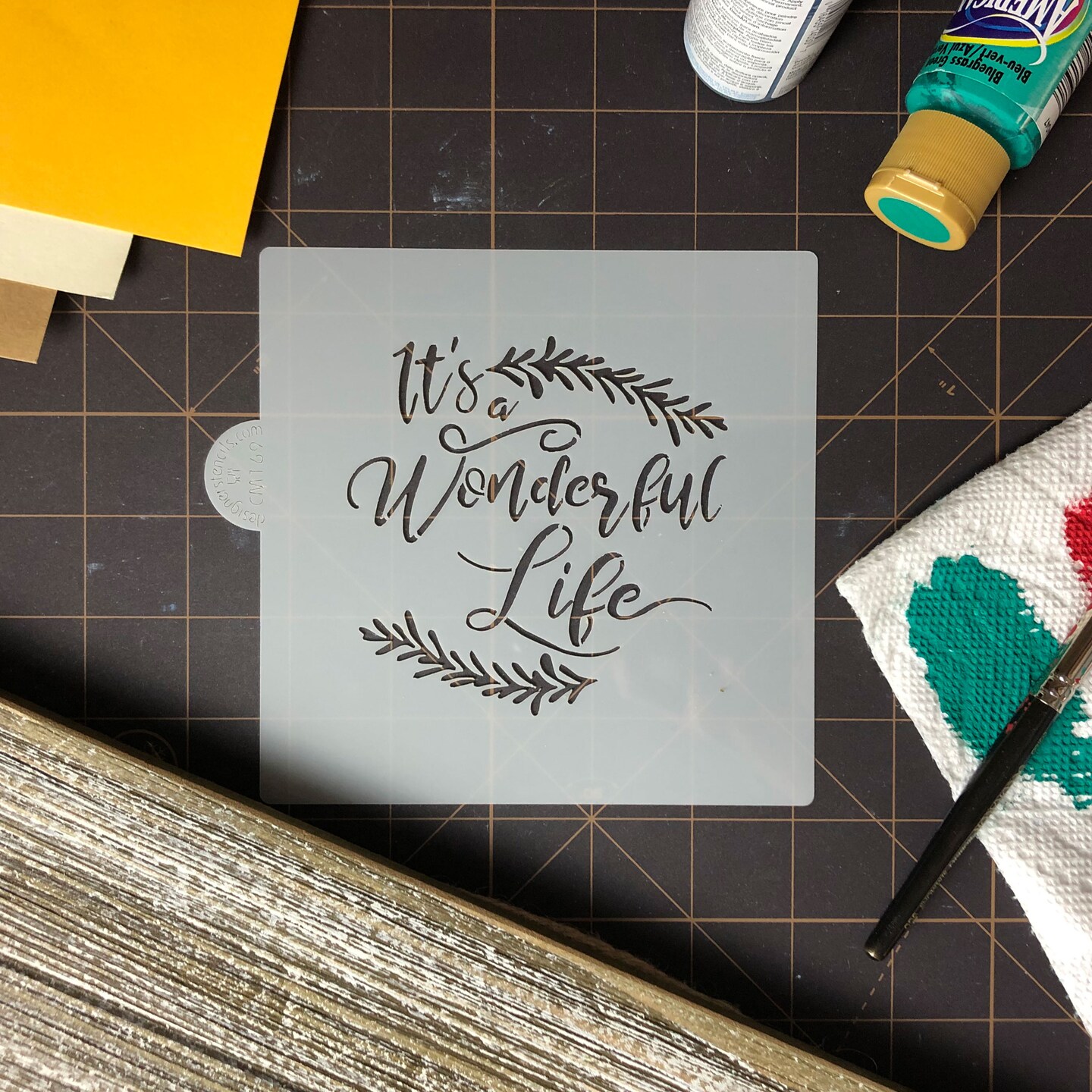 It&#x27;s a Wonderful Life Cookie &#x26; Craft Stencil | CM169 by Designer Stencils | Cookie Decorating Tools | Baking Stencils for Royal Icing, Airbrush, Dusting Powder | Craft Stencils for Canvas, Paper, Wood | Reusable Food Grade Stencil