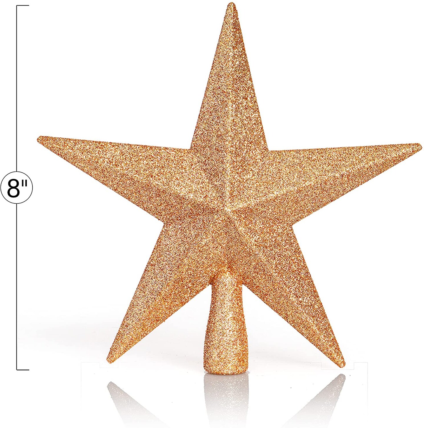 Ornativity Glitter Star Tree Topper - Christmas Champagne Decorative Holiday Bethlehem Star Ornament
