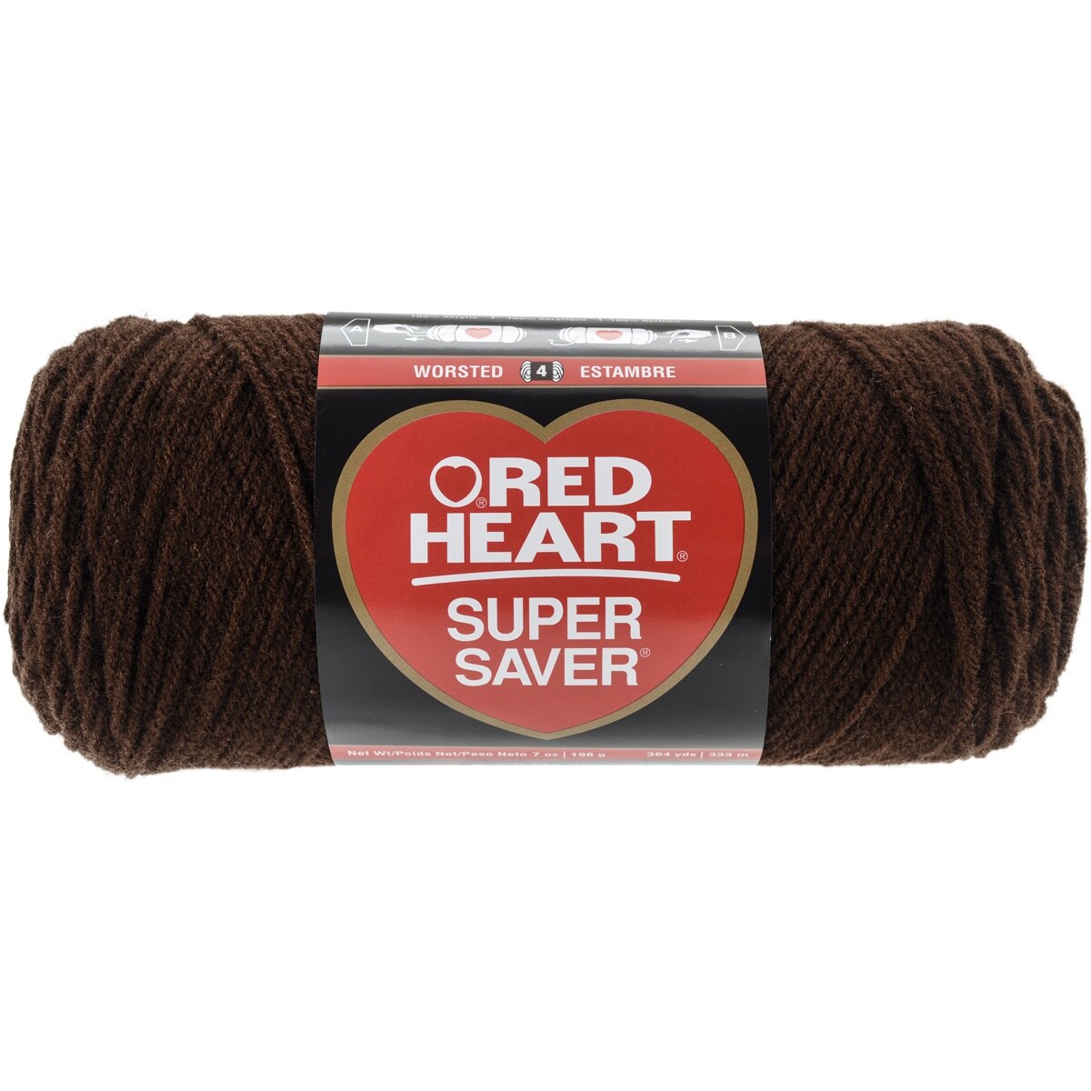  7 oz Medium Acrylic Yarn - Brown Worsted Medium Weight