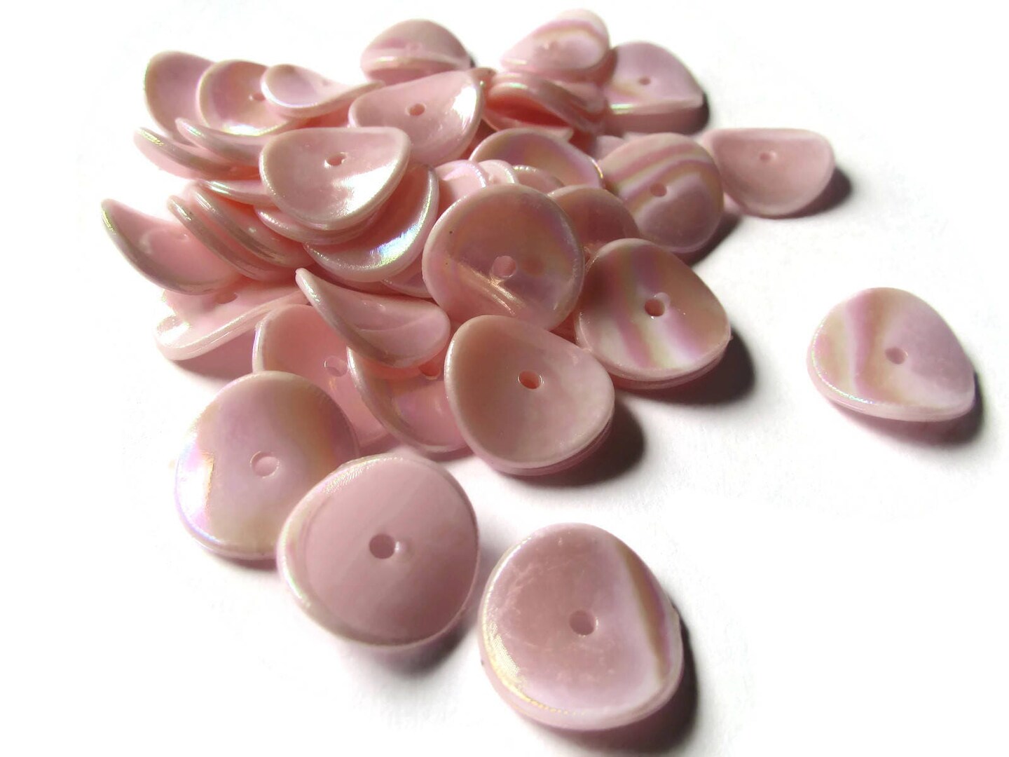 thumbnail image 2 of 18 Vintage Jet Black Acrylic Wavy Disc Beads – 4x30mm, 8mm Hole, Spacer Beads 2 of 5