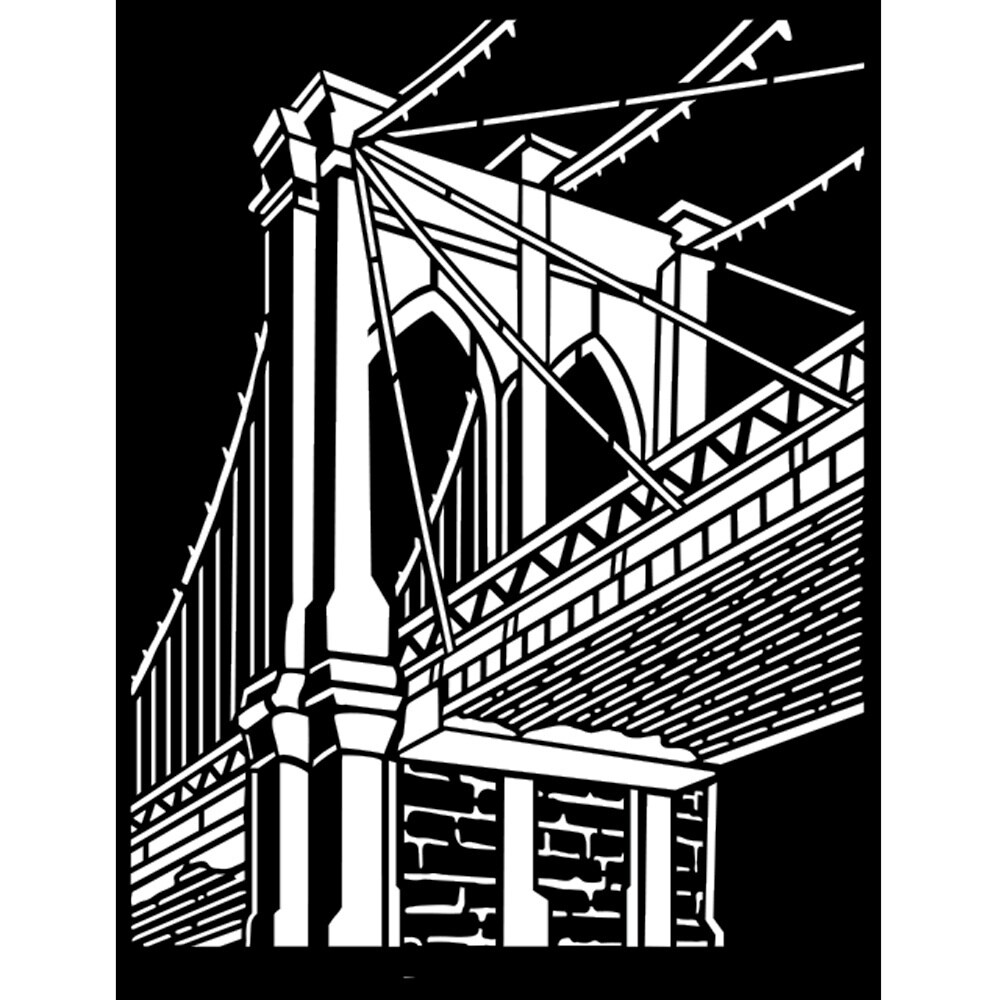 Stamperia Stencil 7.87&#x22;X9.84&#x22;-Brooklyn Bridge, Sir Vagabond Aviator