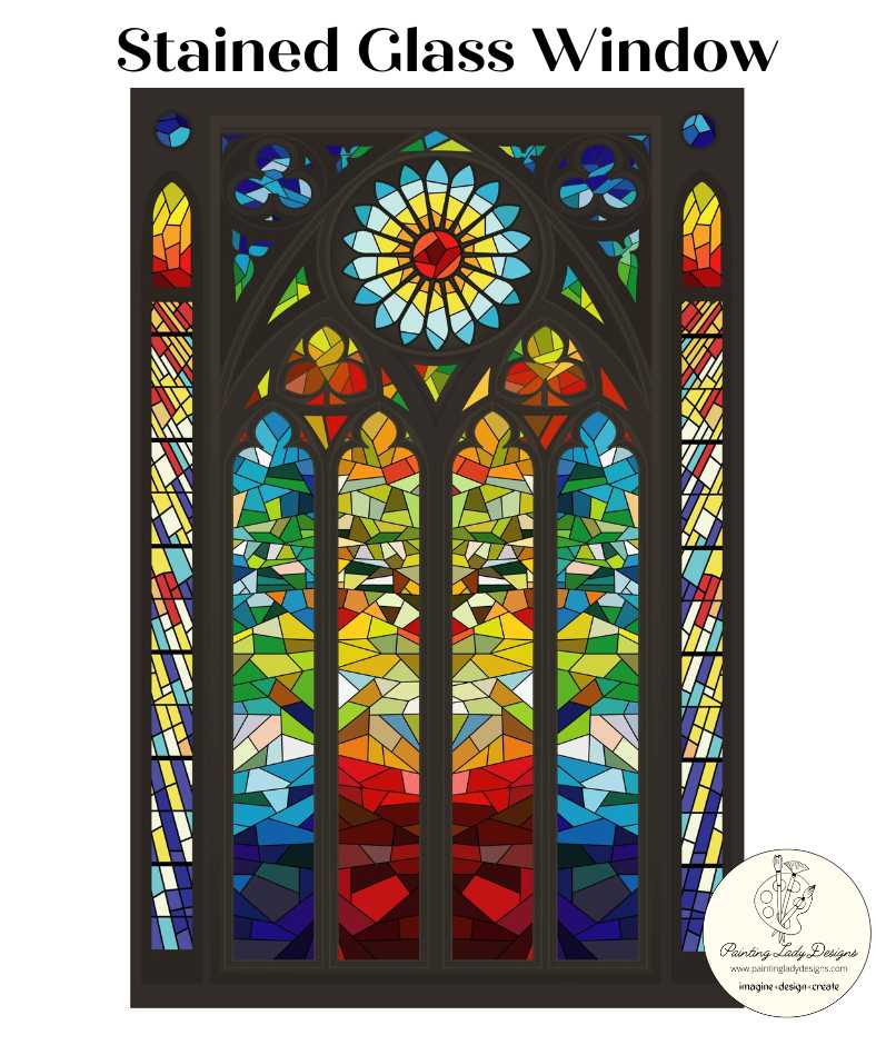 Stained Glass Window Decoupage and Mixed Media Papers (large 24x36)