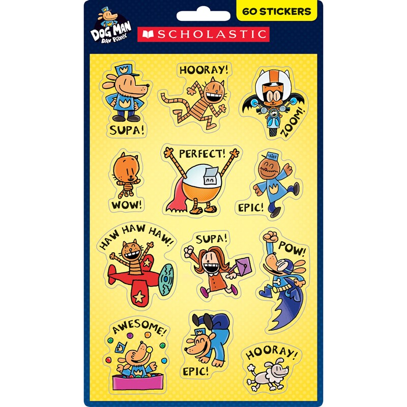 Dog Man Stickers, Pack Of 60