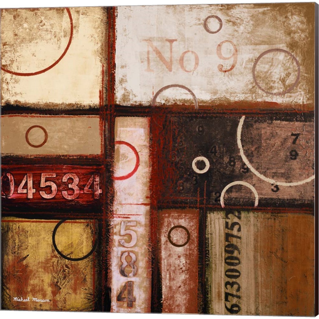 Digits in the Abstract by Michael Marcon 14&#x22; x 14&#x22; Canvas Wall Art (Set of 2)