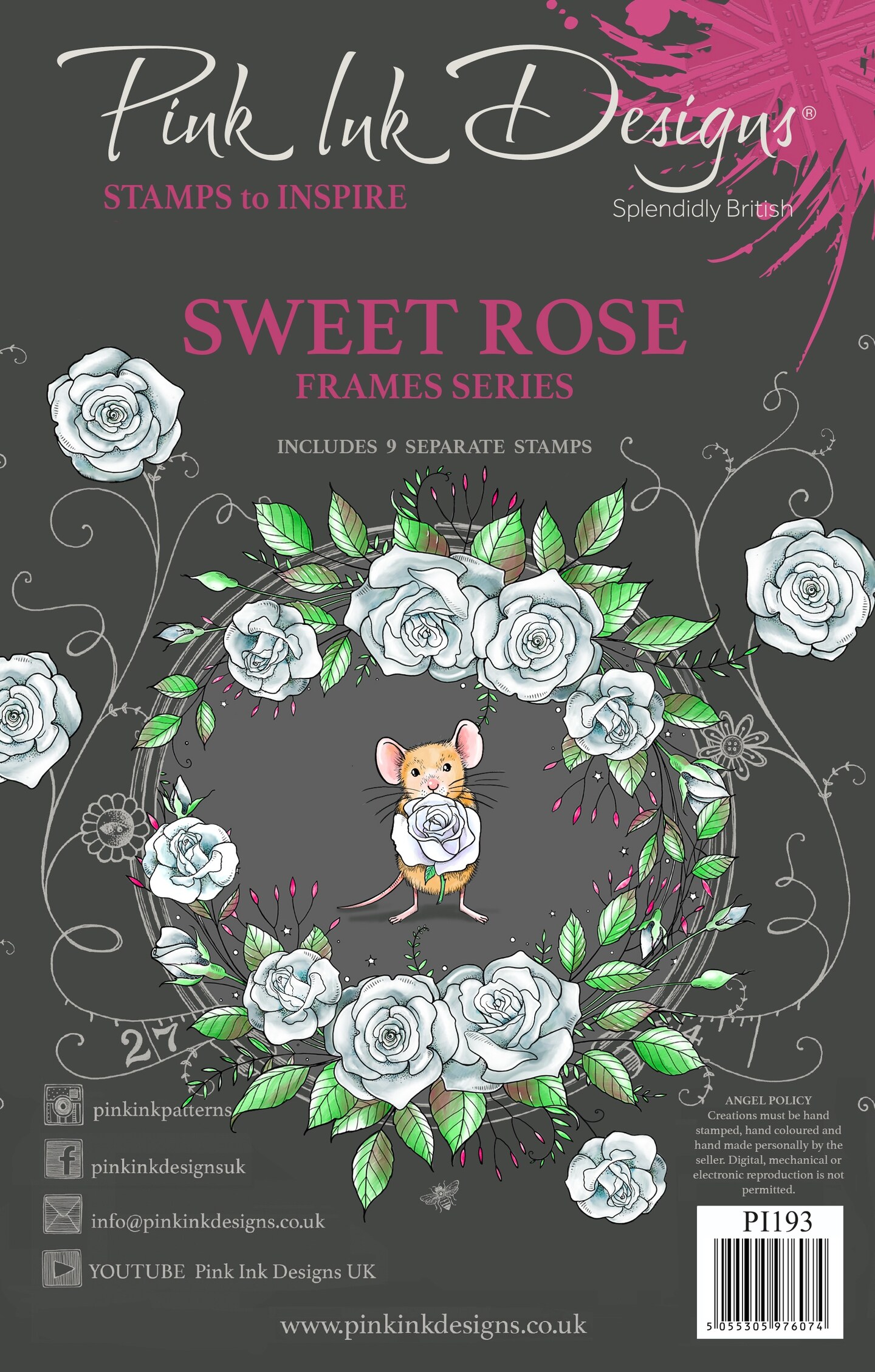 Pink Ink Designs 6&#x22;X8&#x22; Clear Stamp Set-Sweet Rose