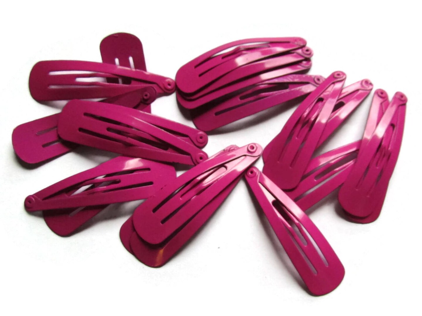20 47mm Bright Pink Barrettes Hair Decor Barrette Blanks Iron Clips Snap Barrettes