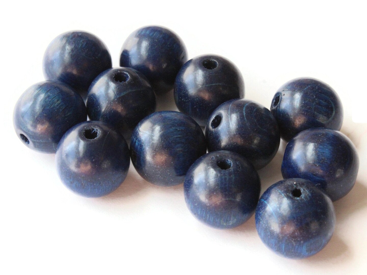 12 16mm Round Blue Vintage Wood Beads | Michaels