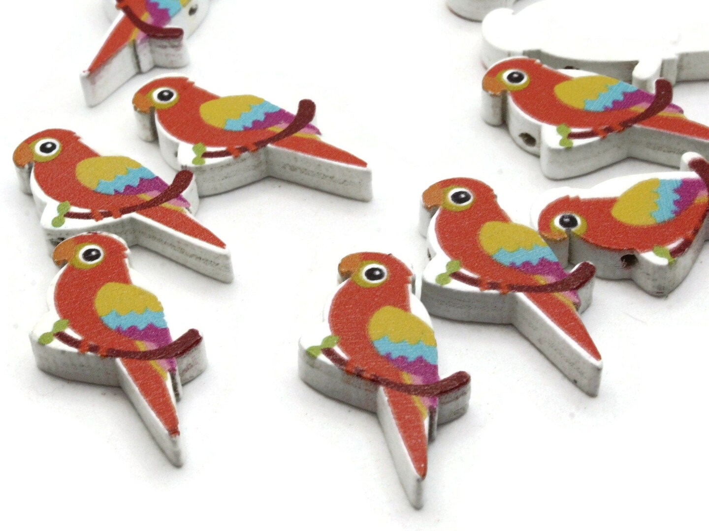 10 31mm Orange Red Wooden Parrot Beads by Smileyboy Beads | Michaels