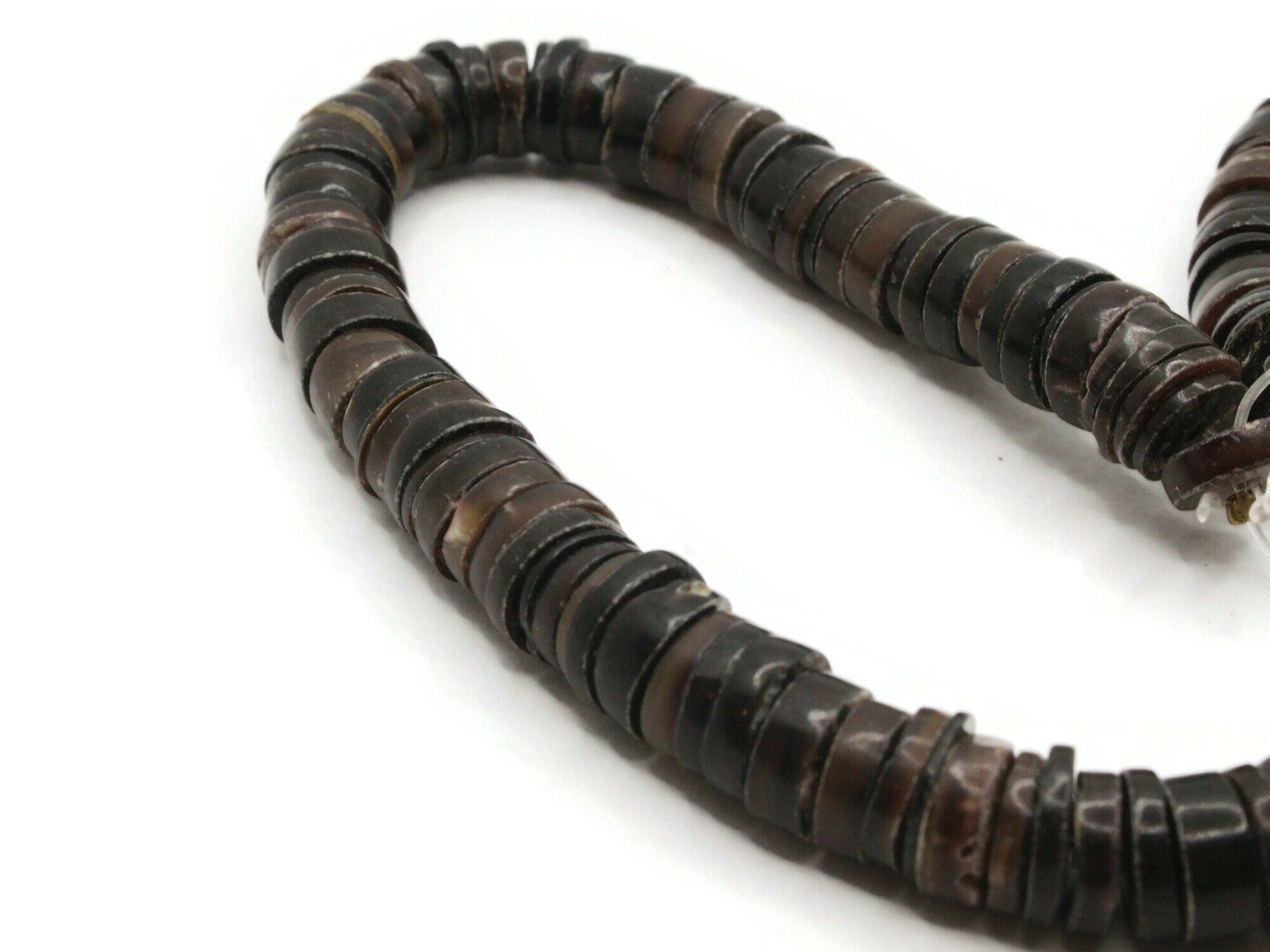 10mm Brown Horn Natural Heishe Tube Beads