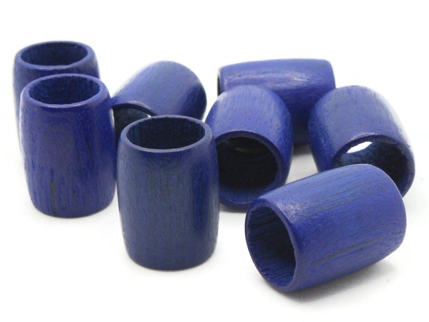 8 19mm x 15mm Blue Vintage Wood Large Hole Tube Beads Michaels