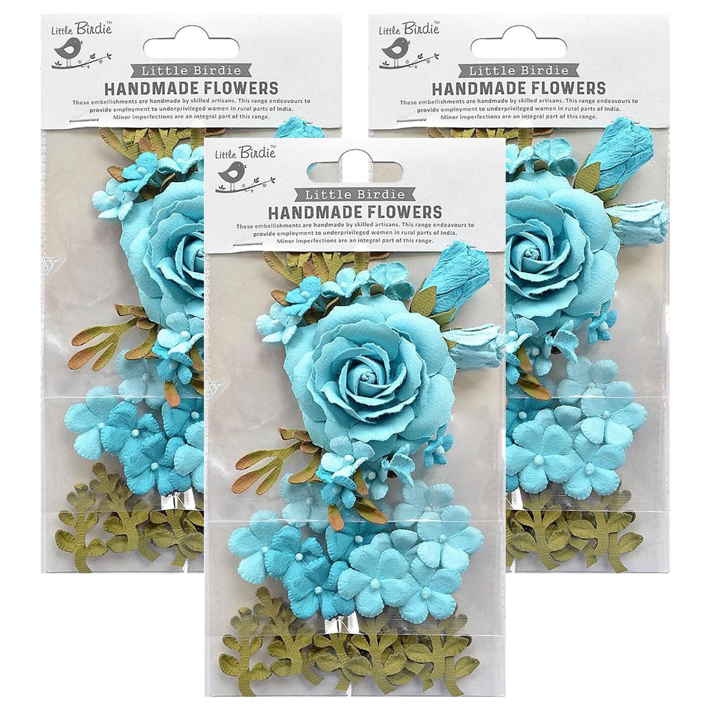 Pack of 3 - Little Birdie Rooney Paper Flowers 23/Pkg-Song Of The Sea