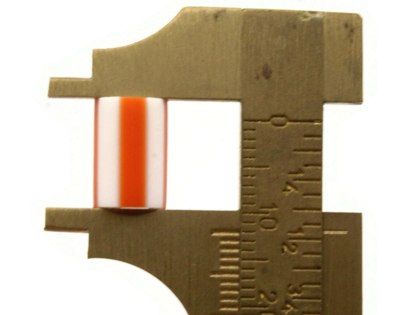 12 12mm to 14mm Orange and White Striped Vintage Plastic Tube Beads