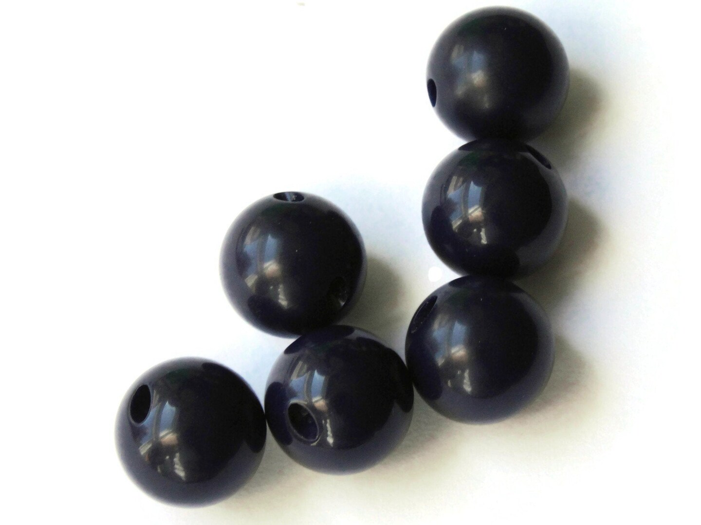 6 16mm 5/8 Inch Navy Blue Ball Buttons Vintage Lucite Round Buttons