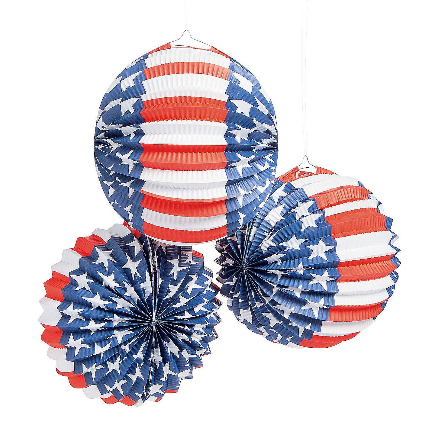 Fun Express - Patriotic Balloon Lanterns for Fourth of July - Party Decor - 6 Pieces