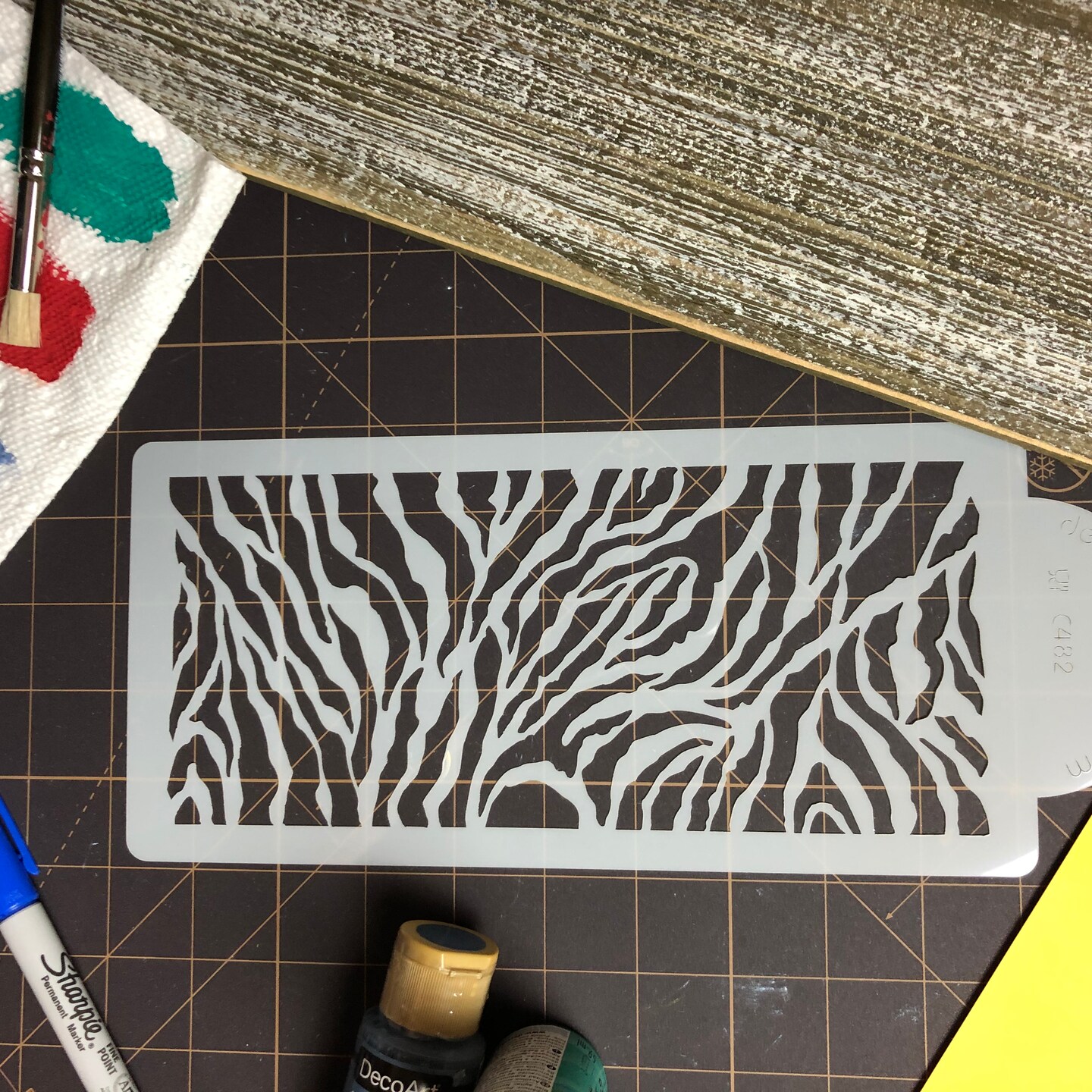 4-Inch Zebra Skin Cake Stencil Side | C482 by Designer Stencils | Cake Decorating Tools | Baking Stencils for Royal Icing, Airbrush, Dusting Powder | Reusable Plastic Food Grade Stencil for Cakes | Easy to Use &#x26; Clean Cake Stencil