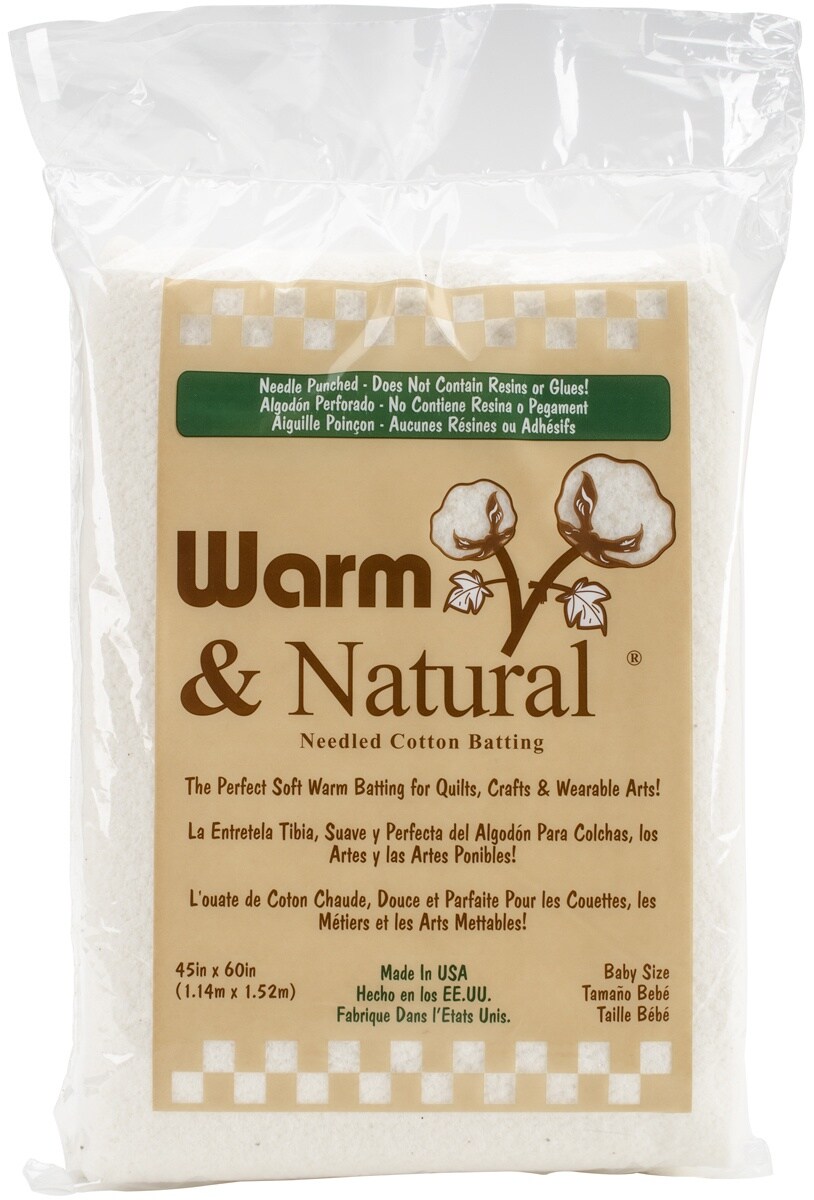 Multipack of 4 - Warm Company Warm & Natural Cotton Batting, Crib Size 45 x 60 inches
