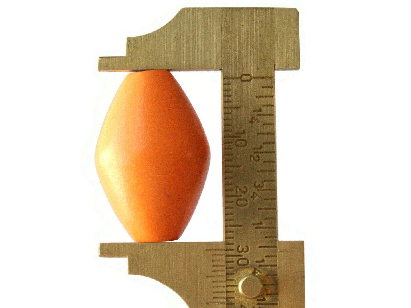 6 29mm Orange Wooden Bicone Beads