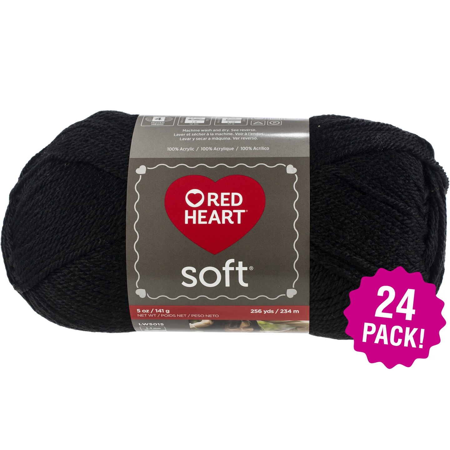 Multipack of 24 - Red Heart Soft Yarn-Black