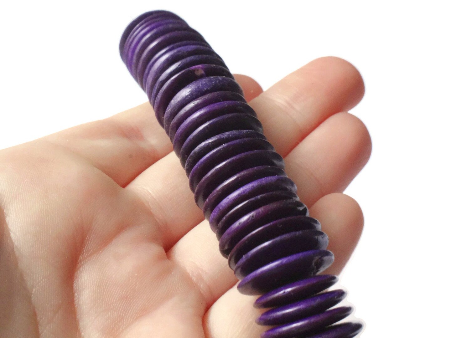 25 20mm Dark Purple Wood Beads Vintage Flat Disc Wooden Beads