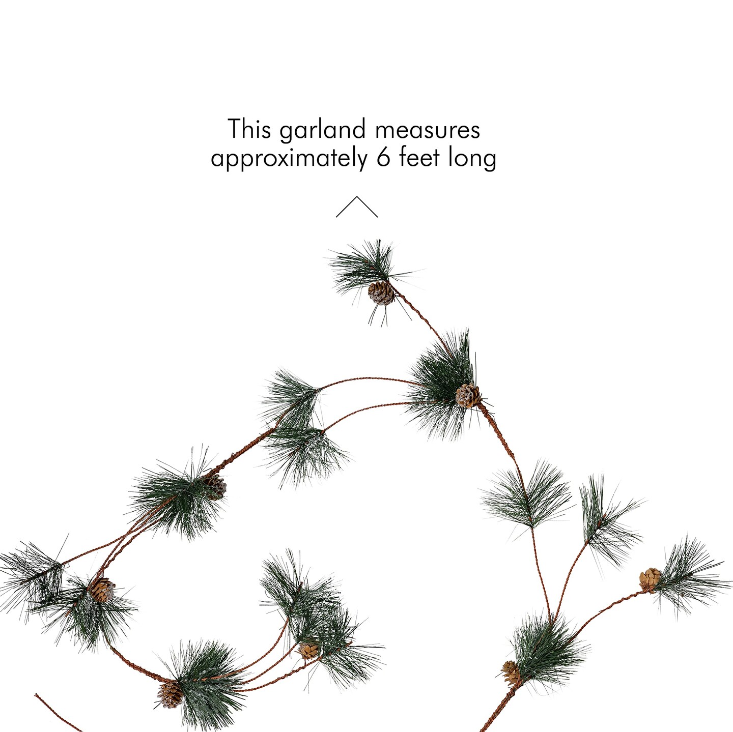 Ornativity Pinecone and Needles Garland - Pine Needles and Pinecone Rustic Holiday Christmas Tree Natural Garland Decorations &#x2013; 6 Ft