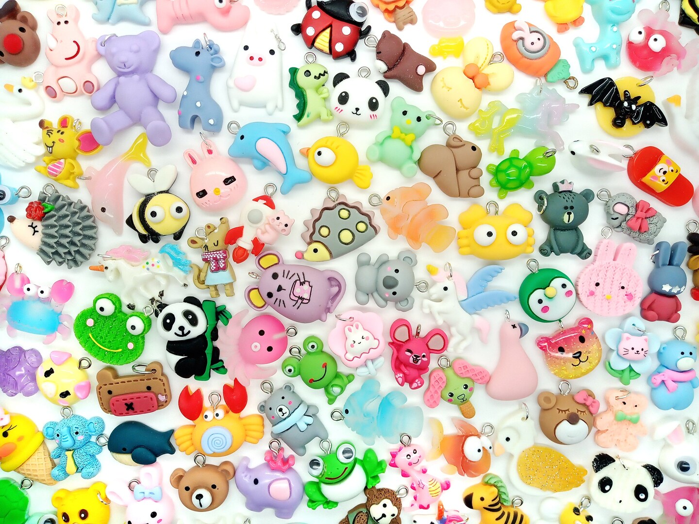 Cute Animal Charm Mix, 20 pieces, Assorted Kawaii Animal Pendants, Adorabilities