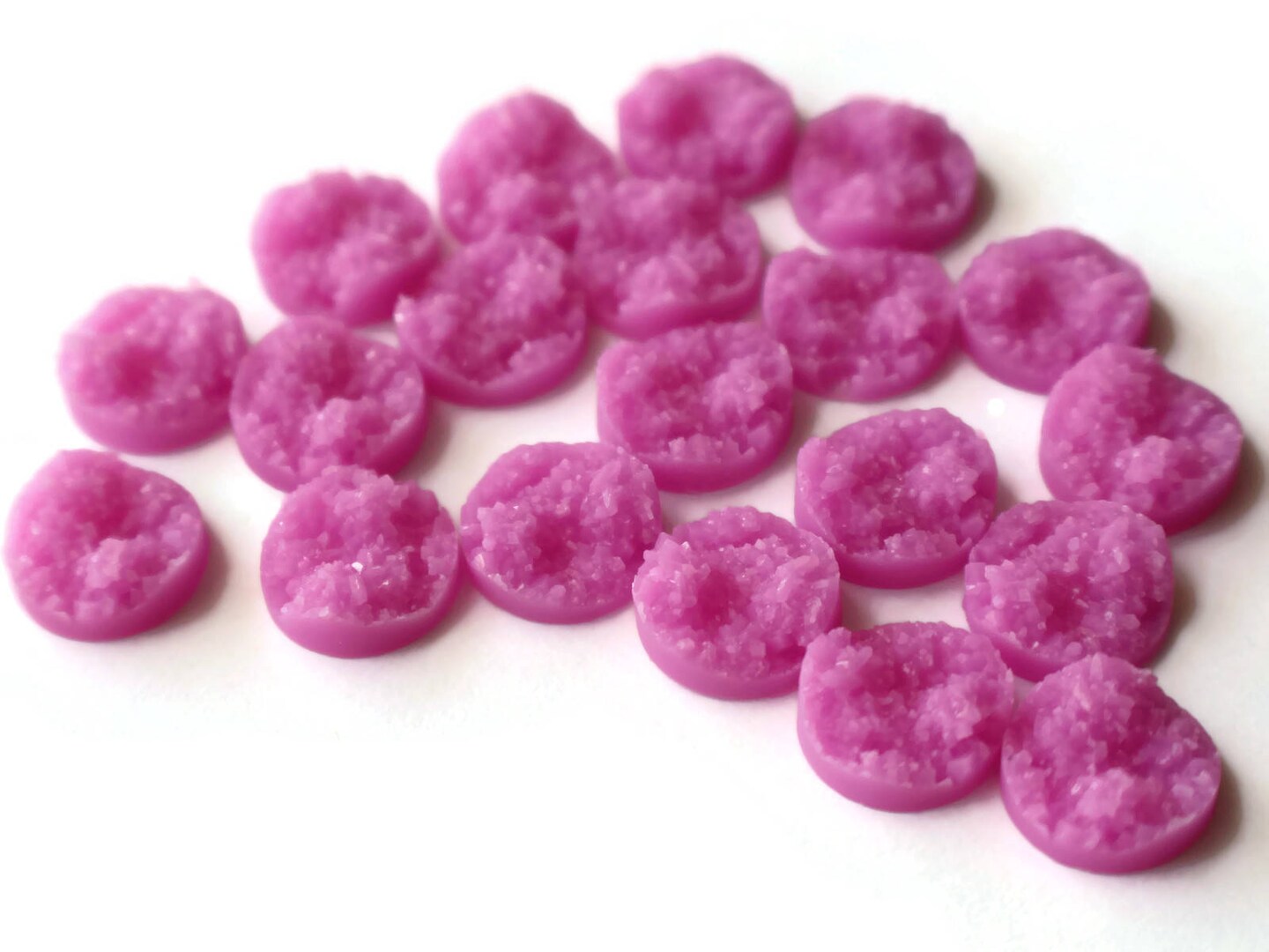 20 12mm Lilac Purple Round Resin Druzy Cabochons