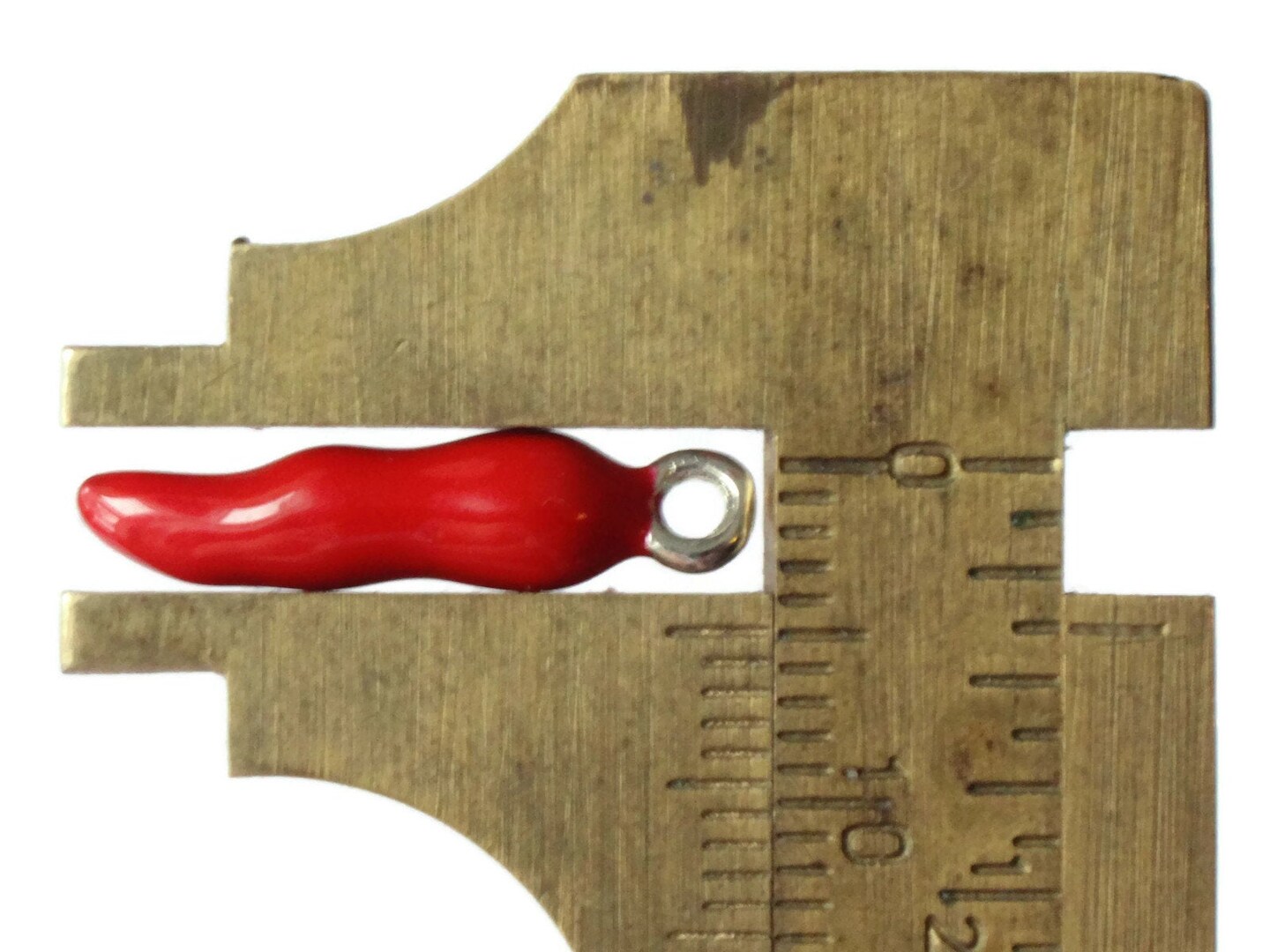 4 20mm Red Chili Pepper Small Enamel Charms