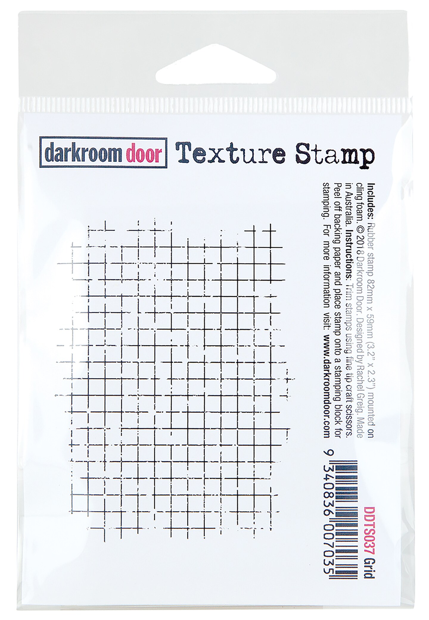 Darkroom Door Texture Cling Stamp 3&#x22;X2&#x22;-Grid