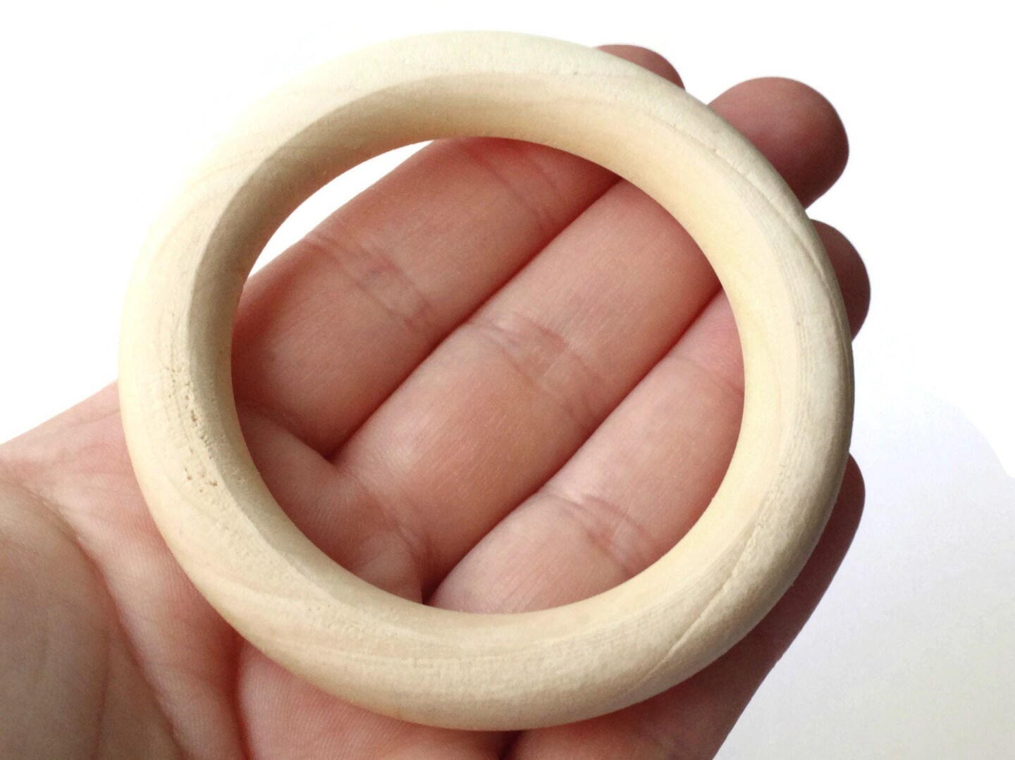 2 70mm Natural Wood Large Ring Beads Wooden Donut Beads Macrame Beads Giant Beads Ring Pull bH3