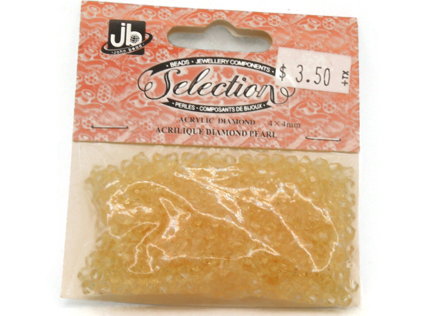 500 4mm Light Yellow Faceted Bicone Acrylic Beads - John Beads