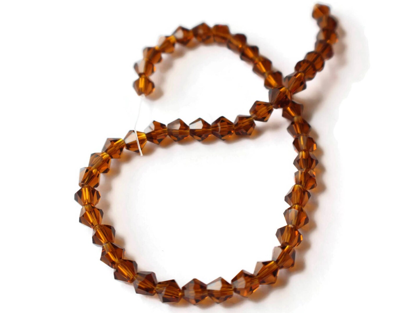 50 6mm Brown Crystal Faceted Bicone Beads