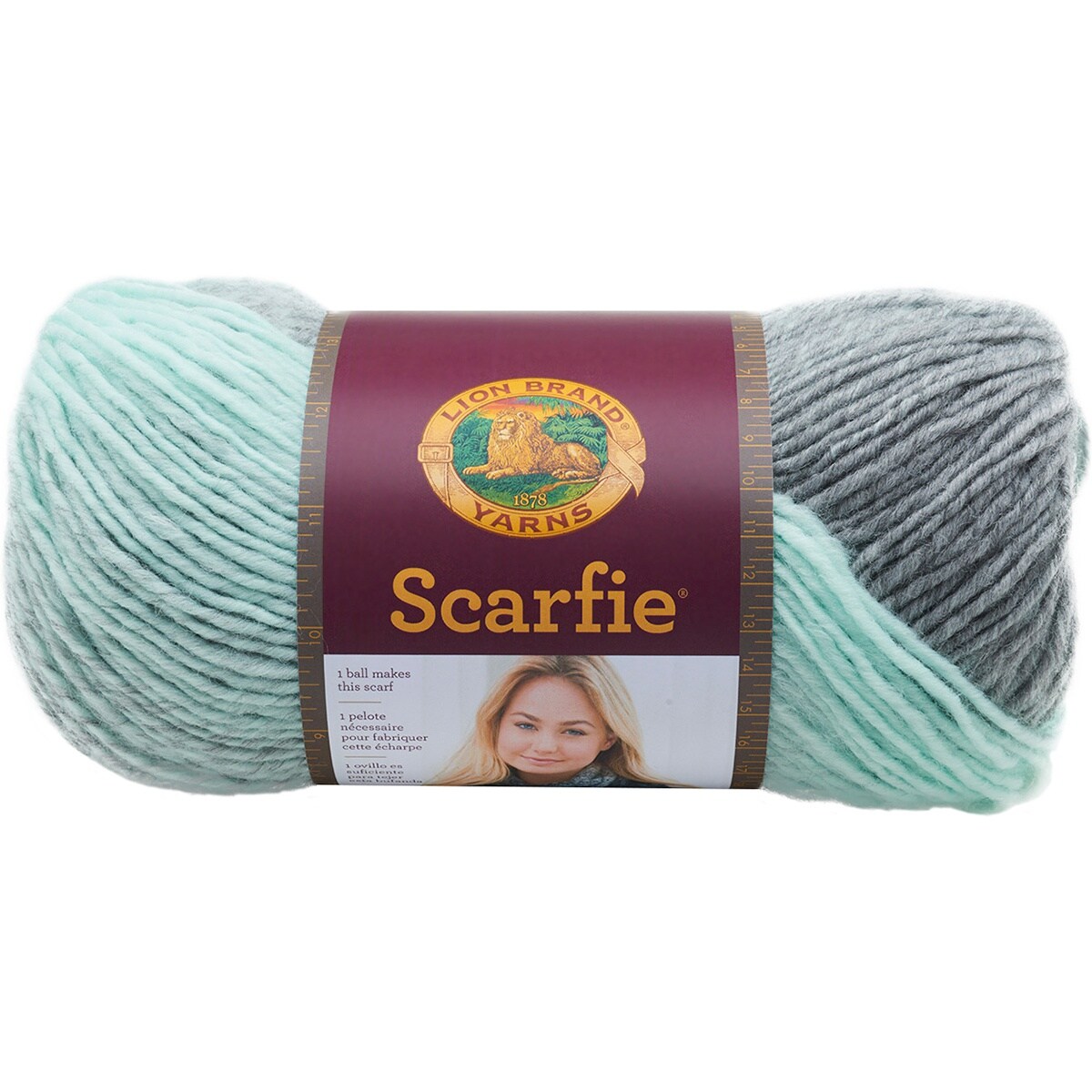 3 Pack) Lion Brand Scarfie Yarn - Mint & Silver