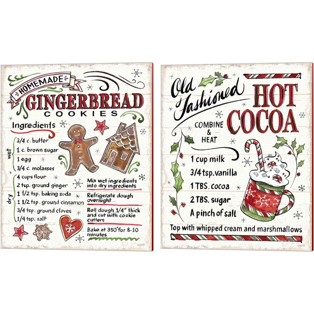 Christmas Treats by Anne Tavoletti 12&#x22; x 15&#x22; Canvas Wall Art (Set of 2)
