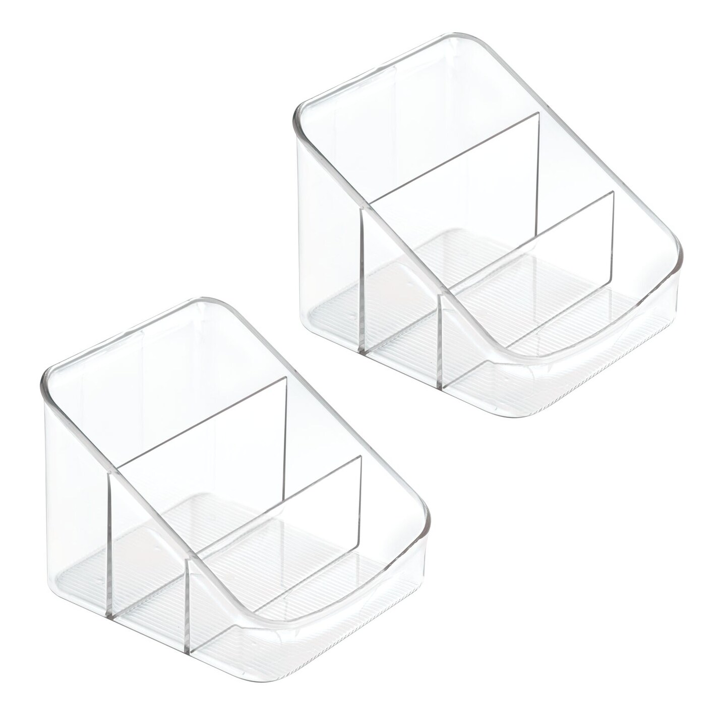 mDesign Large Plastic Kitchen Food Packet/Pouch Organizer Caddy; 2 Pack -  Clear