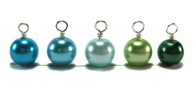 100 Glass Pearl Bead Charms, Multicolored Bulk Dangles, 8mm Pearl Beads, Adorabilities