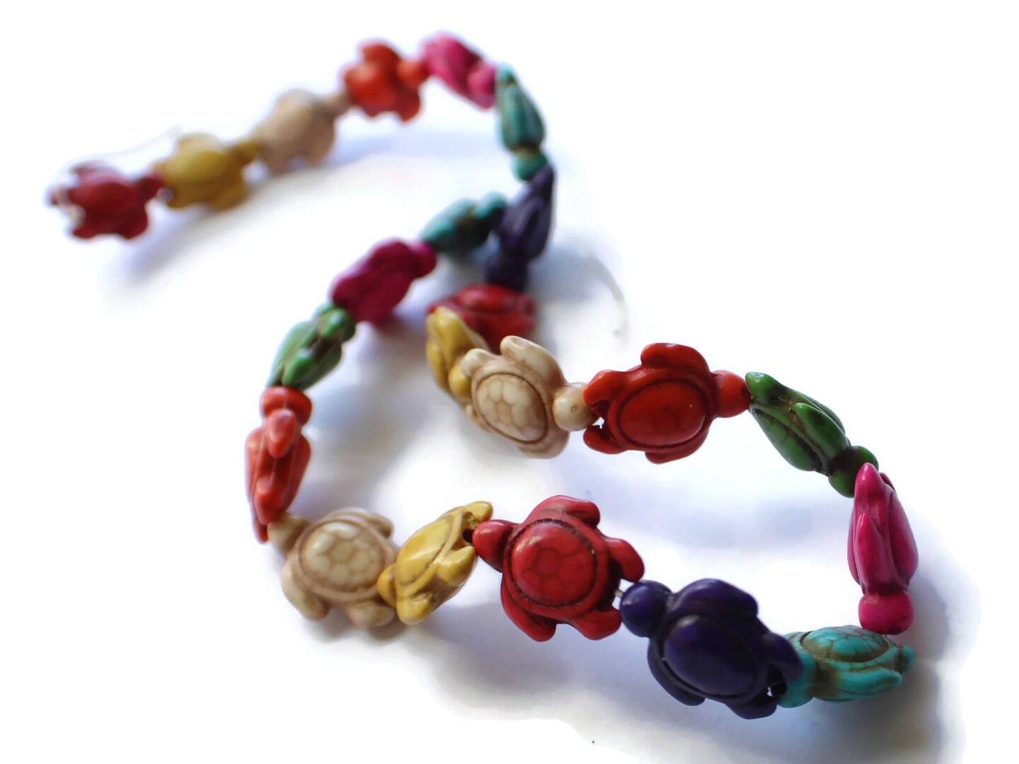 22 18mm Howlite Turtle Beads Gemstone Beads Dyed Mixed Color Beads