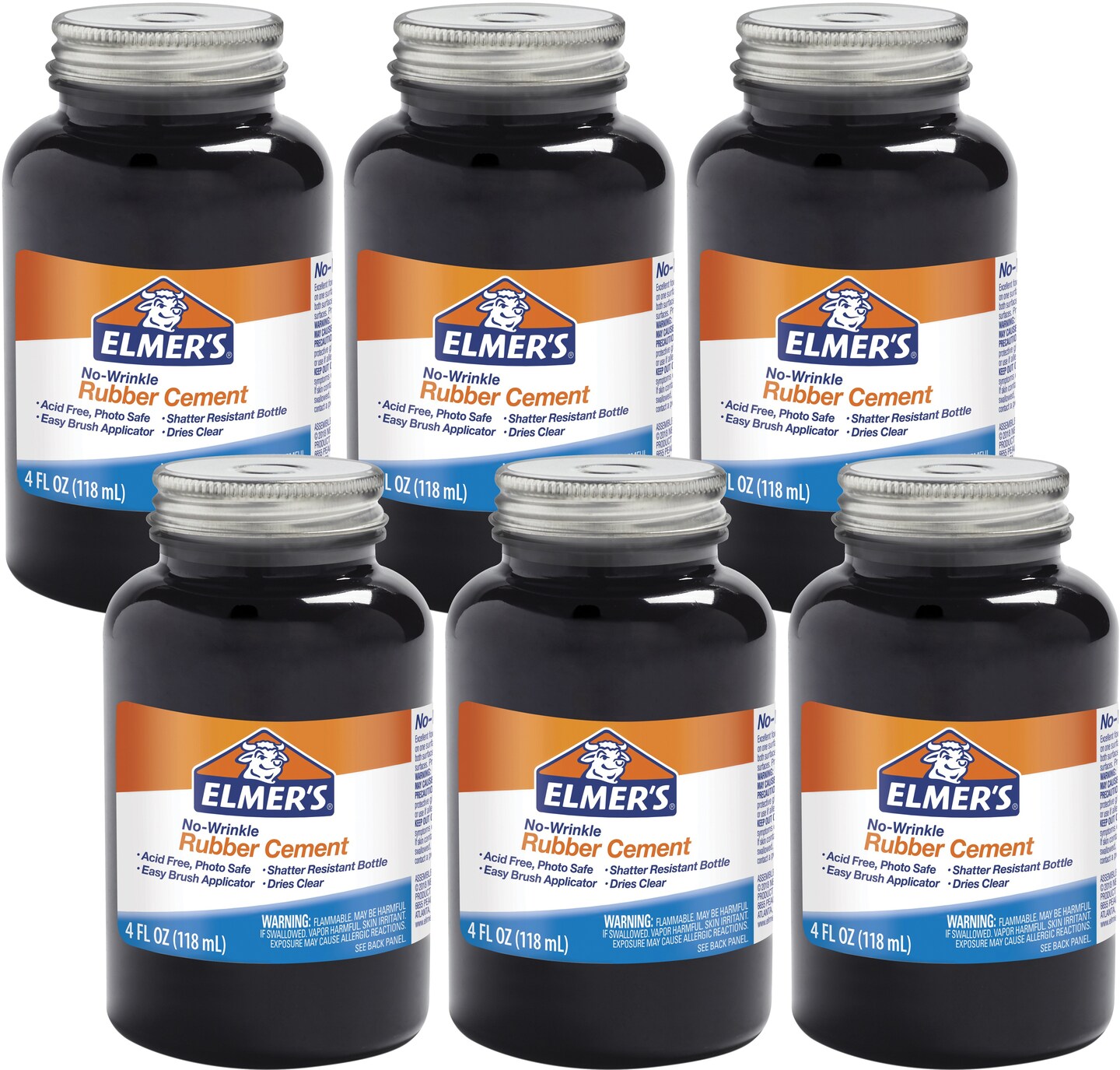 Multipack of 6 - Elmer's No-Wrinkle Rubber Cement-4oz | Michaels