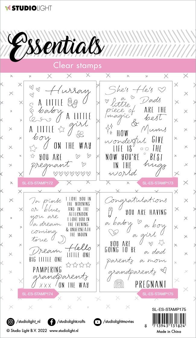 Studio Light Essentials Clear Stamp-Nr. 175, Congratulations Sentiments ...
