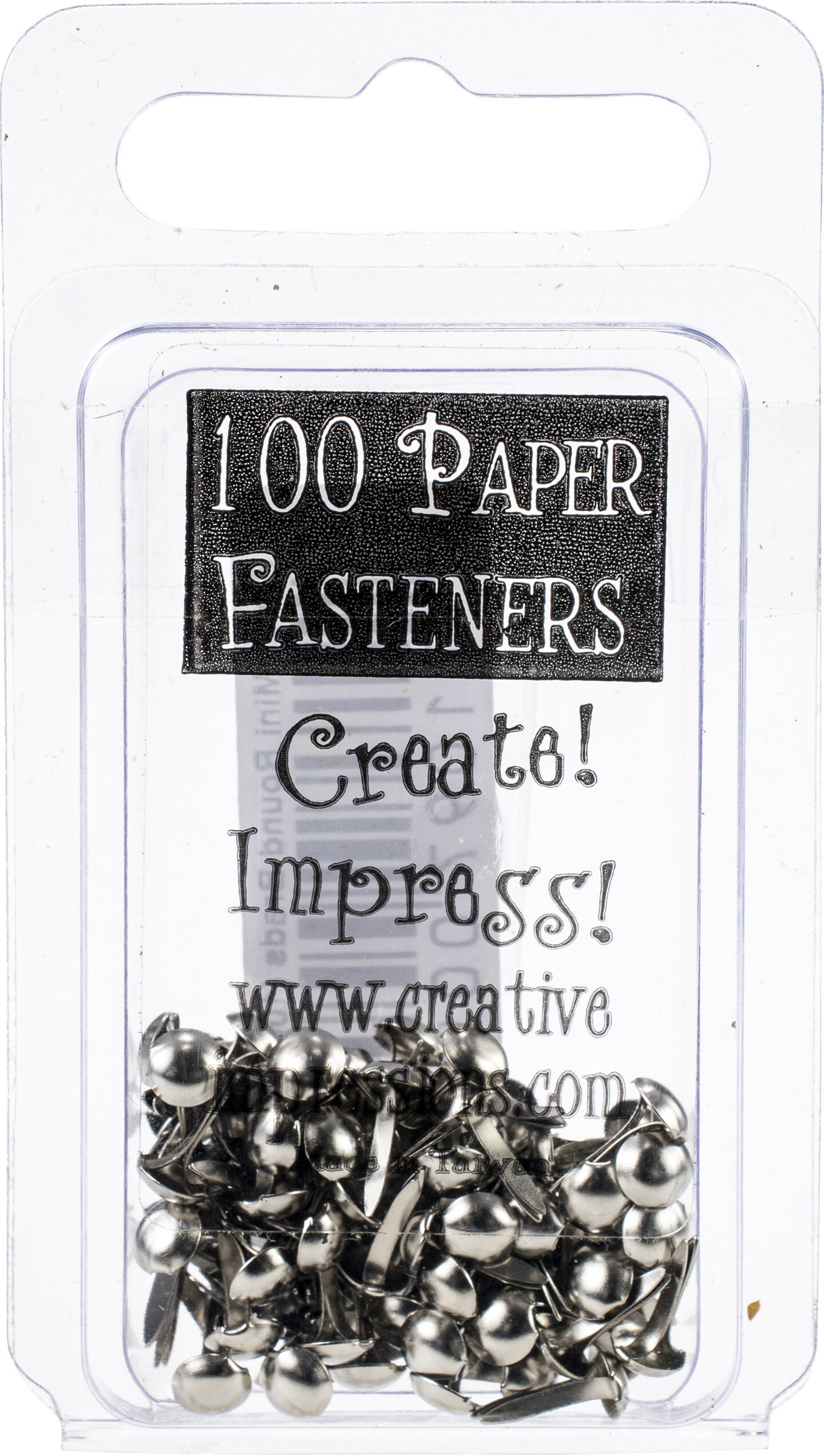 Creative Impressions Mini Metal Paper Fasteners 3mm 100/Pkg-Round