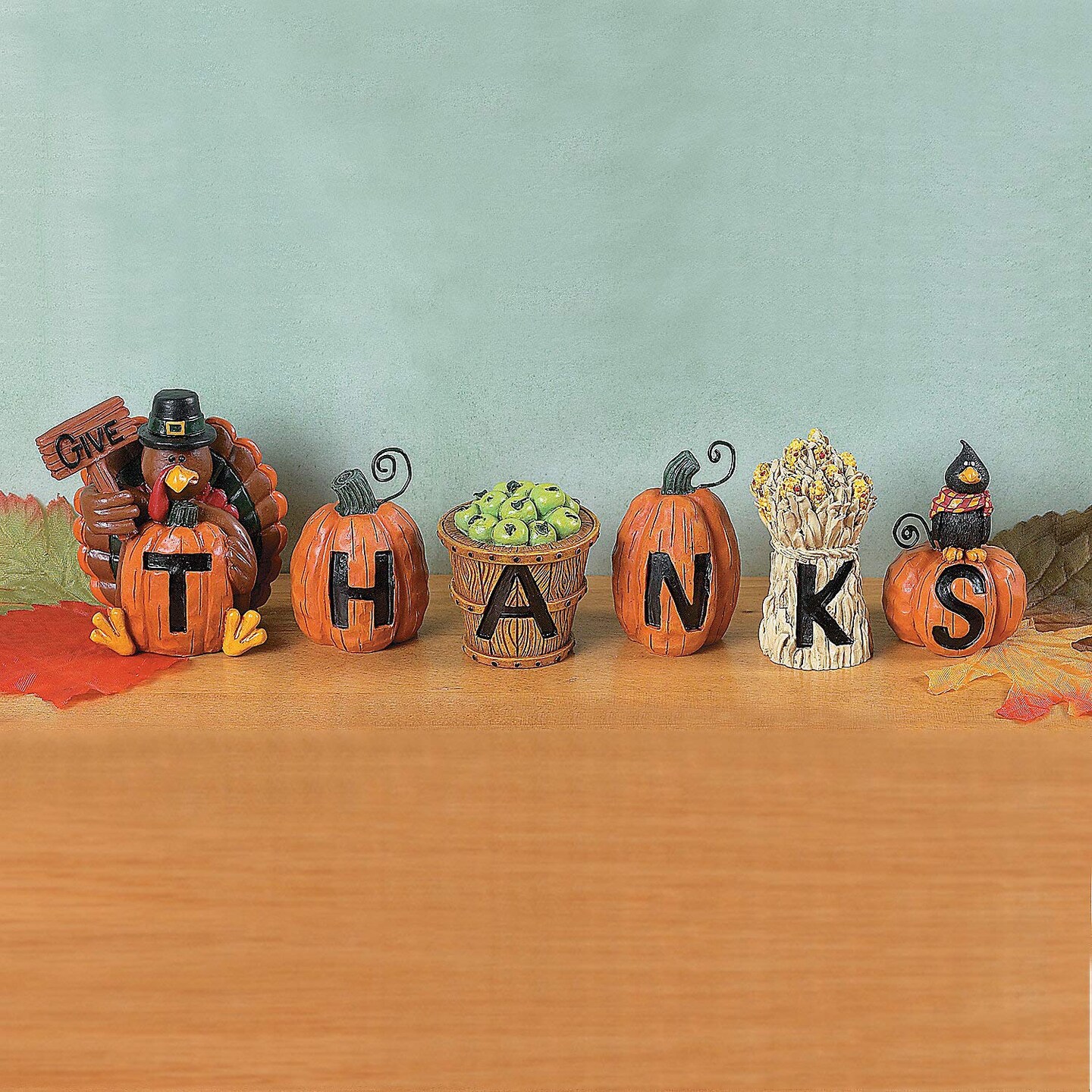 Resin&#x22;Give Thanks&#x22; Blocks (Set of 6) Fall Home Decor