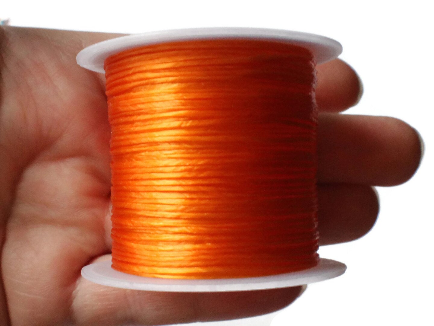 3 Rolls Thread Orange Elastic Cord 0.8mm Elastic Thread 10 Meters per roll