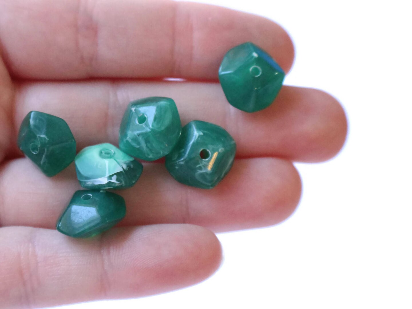 30 15mm Green Nugget Beads Plastic Beads Acrylic Beads